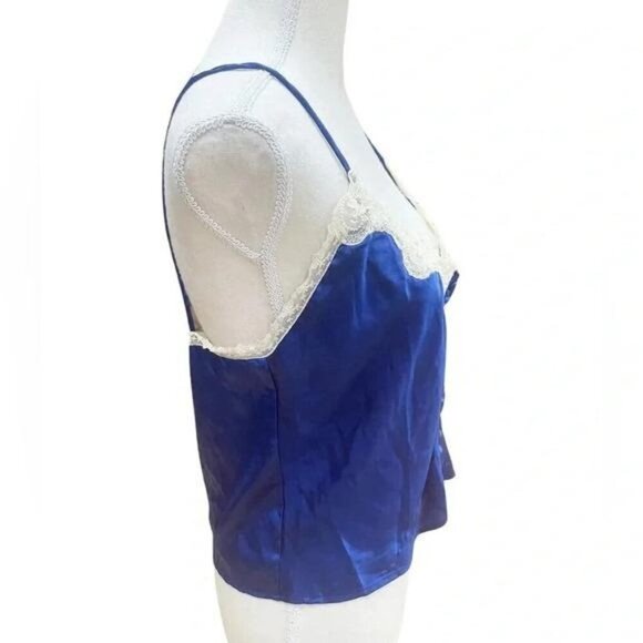 Vintage 1990s Victoria’s Secret Gold Label Blue Satin Sleep Set - Picture 8 of 10